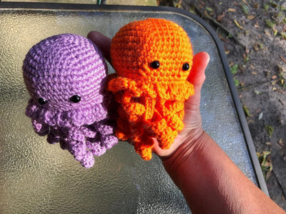 Znet3D Jellyfish Stuffed Plush Toy - Handmade in The USA - Soft and Adorable (Blue)