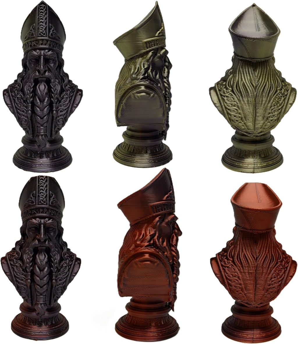 Viking Warrior Chess Set Pieces – Silk Gold & Silver Sculptures | Norse Fantasy Set by Znet3D (Board Not Included) (Gold/Black & Red/Black)