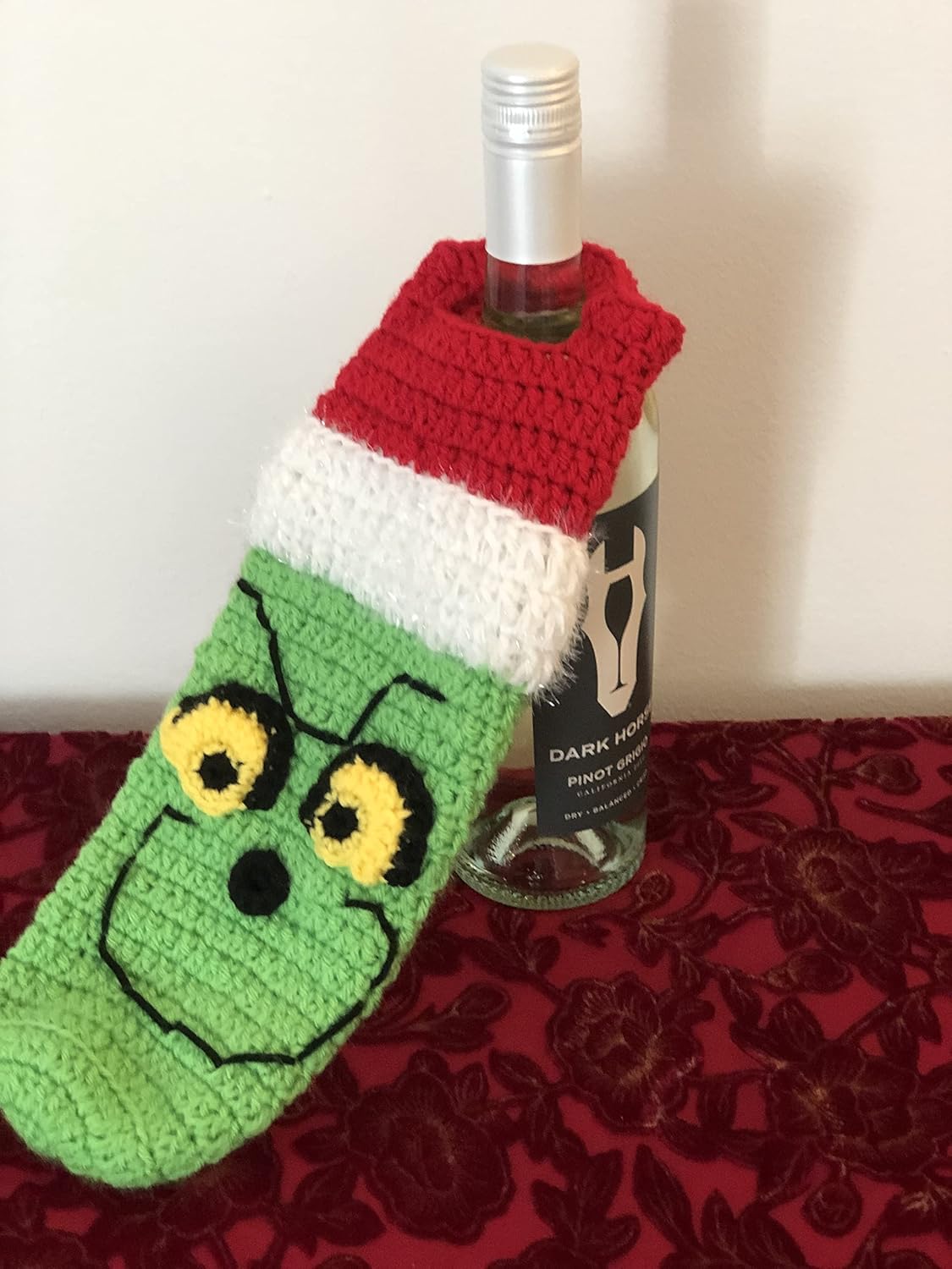 Crochet Holiday Themed Wine Bottle Cover & Holder - Christmas Wine Bottle Cozy - Perfect Holiday Gift - Znet3D