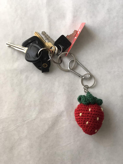 Znet3D Crochet Plush Keychain Accessory - Strawberry - Handmade Keychain Amigurumi