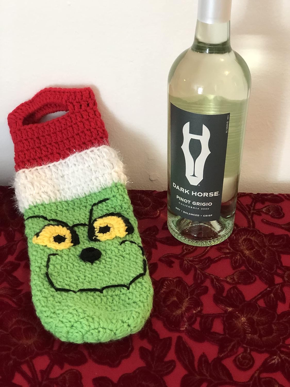 Crochet Holiday Themed Wine Bottle Cover & Holder - Christmas Wine Bottle Cozy - Perfect Holiday Gift - Znet3D