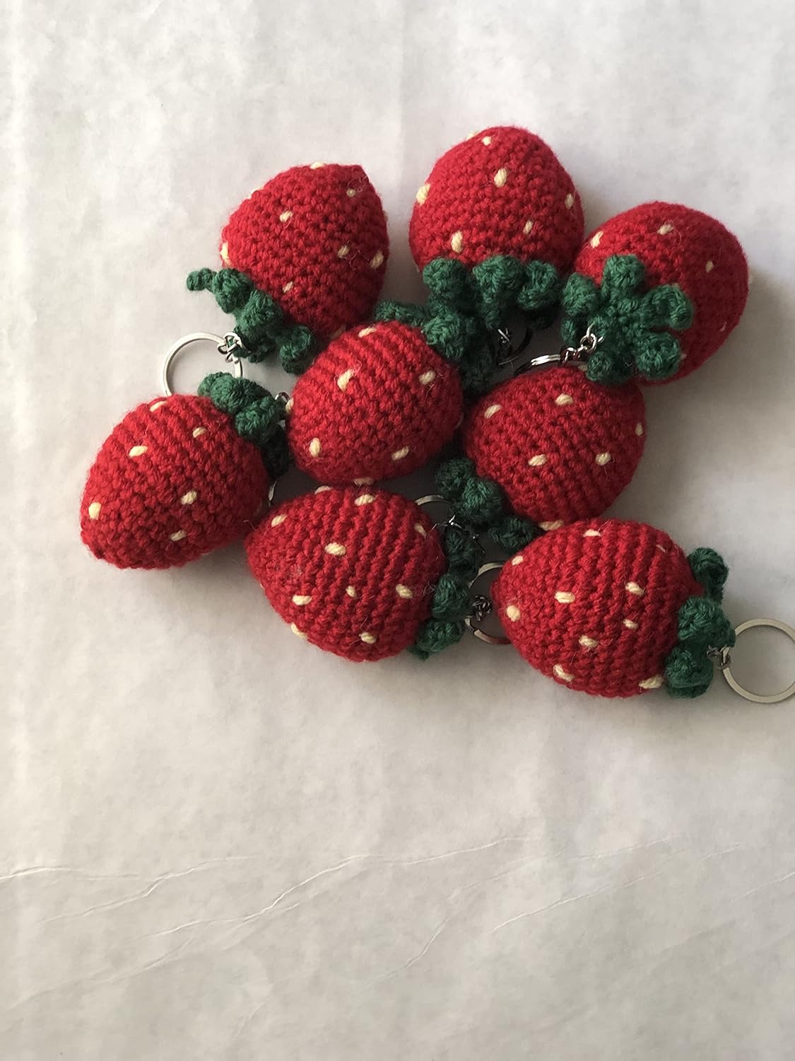 Znet3D Crochet Plush Keychain Accessory - Strawberry - Handmade Keychain Amigurumi