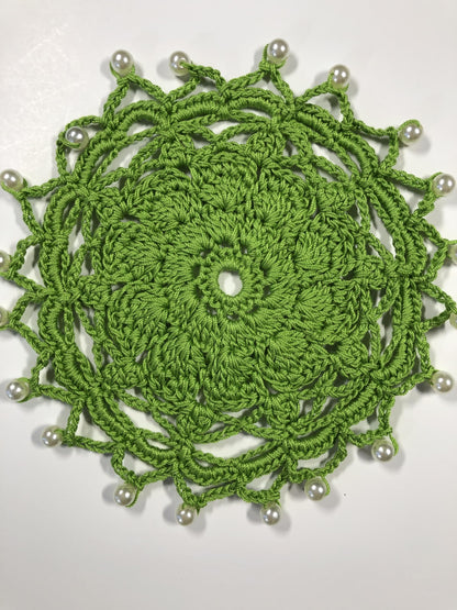 Znet3D Handmade Crochet Wine Glass Covers – Vintage-Inspired Beaded Doilies for Bug & Dust Protection, Reusable Drink Covers in Assorted Colors (Beige)
