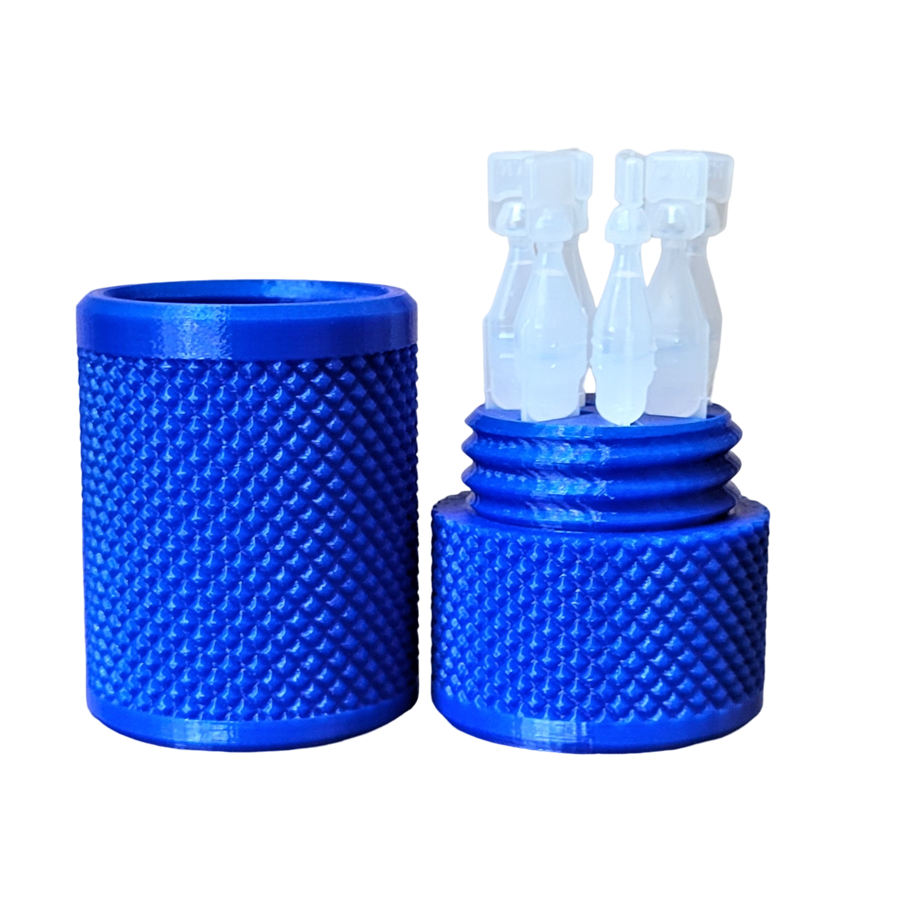 Eye Drop Vials Holder & Storage Case - Securely Store Seven (7) Single-Use Vials - Screw-On Lid, Knurled Pattern - Keep Vials Safe & Organized to Keep Track of Your Daily Usage