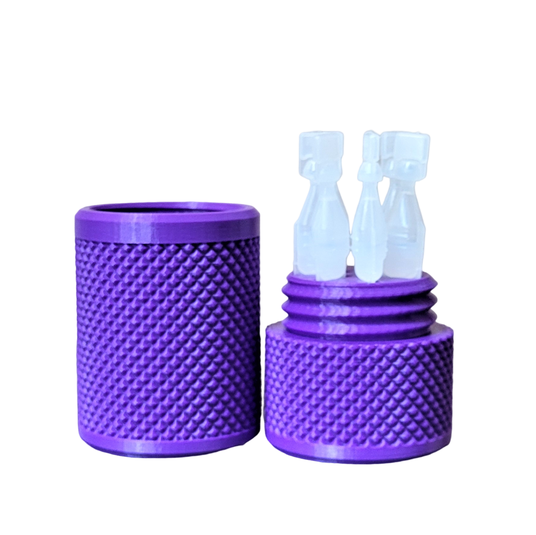 Eye Drop Vials Holder & Storage Case - Securely Store Seven (7) Single-Use Vials - Screw-On Lid, Knurled Pattern - Keep Vials Safe & Organized to Keep Track of Your Daily Usage