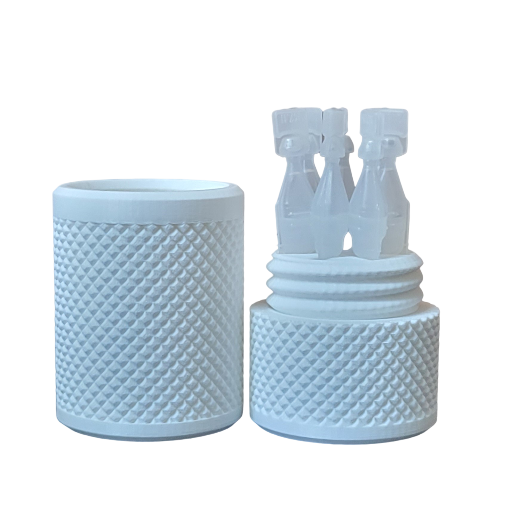 Eye Drop Vials Holder & Storage Case - Securely Store Seven (7) Single-Use Vials - Screw-On Lid, Knurled Pattern - Keep Vials Safe & Organized to Keep Track of Your Daily Usage