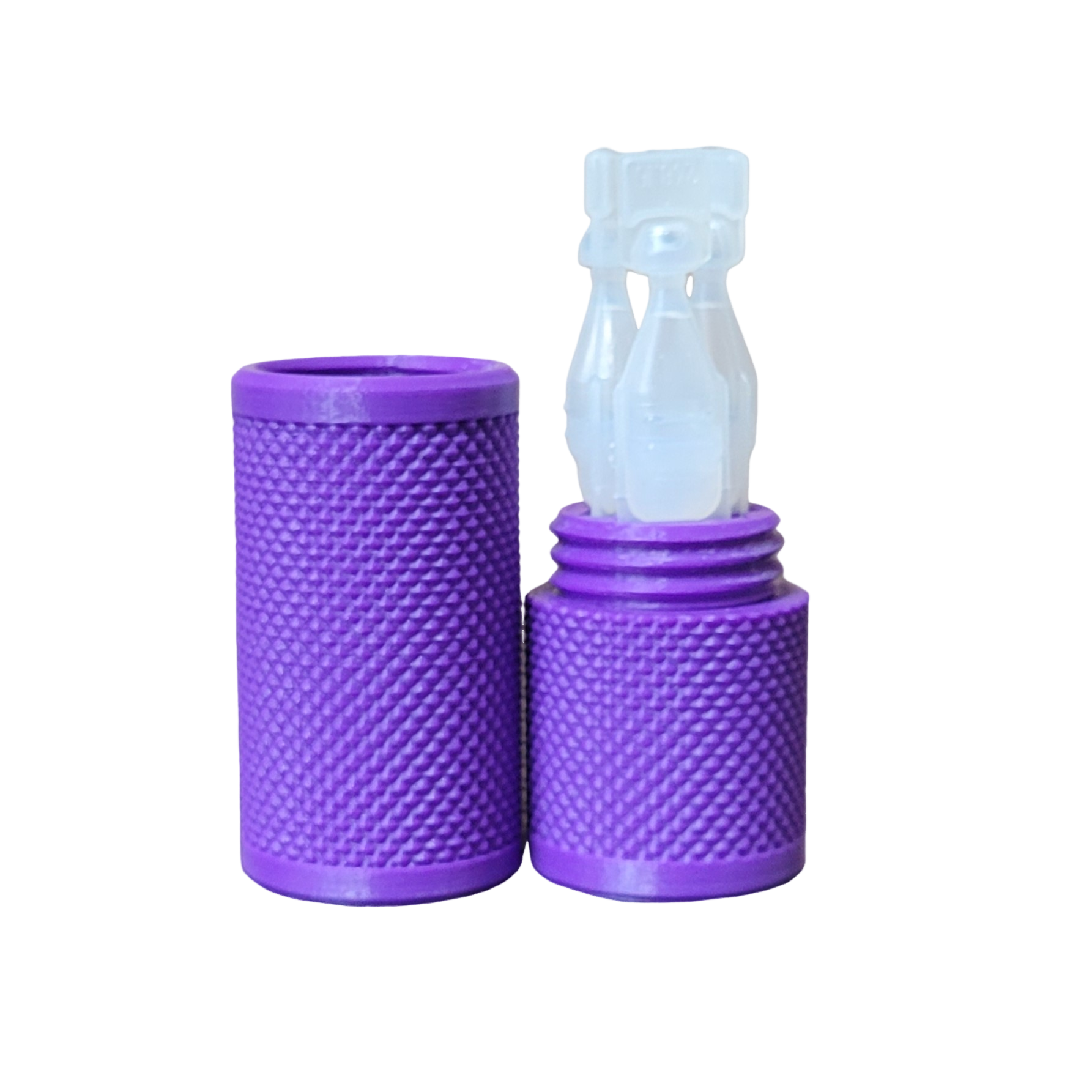 Znet3D Eye Drop Vial Holder & Travel Carry Case - Securely Holds Three (3) Single-Use Vials - Screw-On Lid, Knurled Pattern - Keep Vials Safe & Secure While Traveling