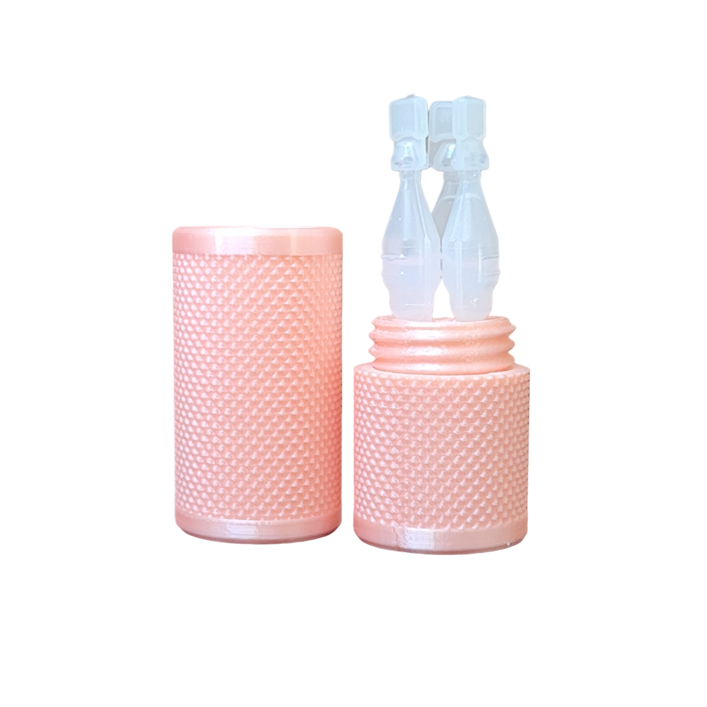 Znet3D Eye Drop Vial Holder & Travel Carry Case - Securely Holds Three (3) Single-Use Vials - Screw-On Lid, Knurled Pattern - Keep Vials Safe & Secure While Traveling