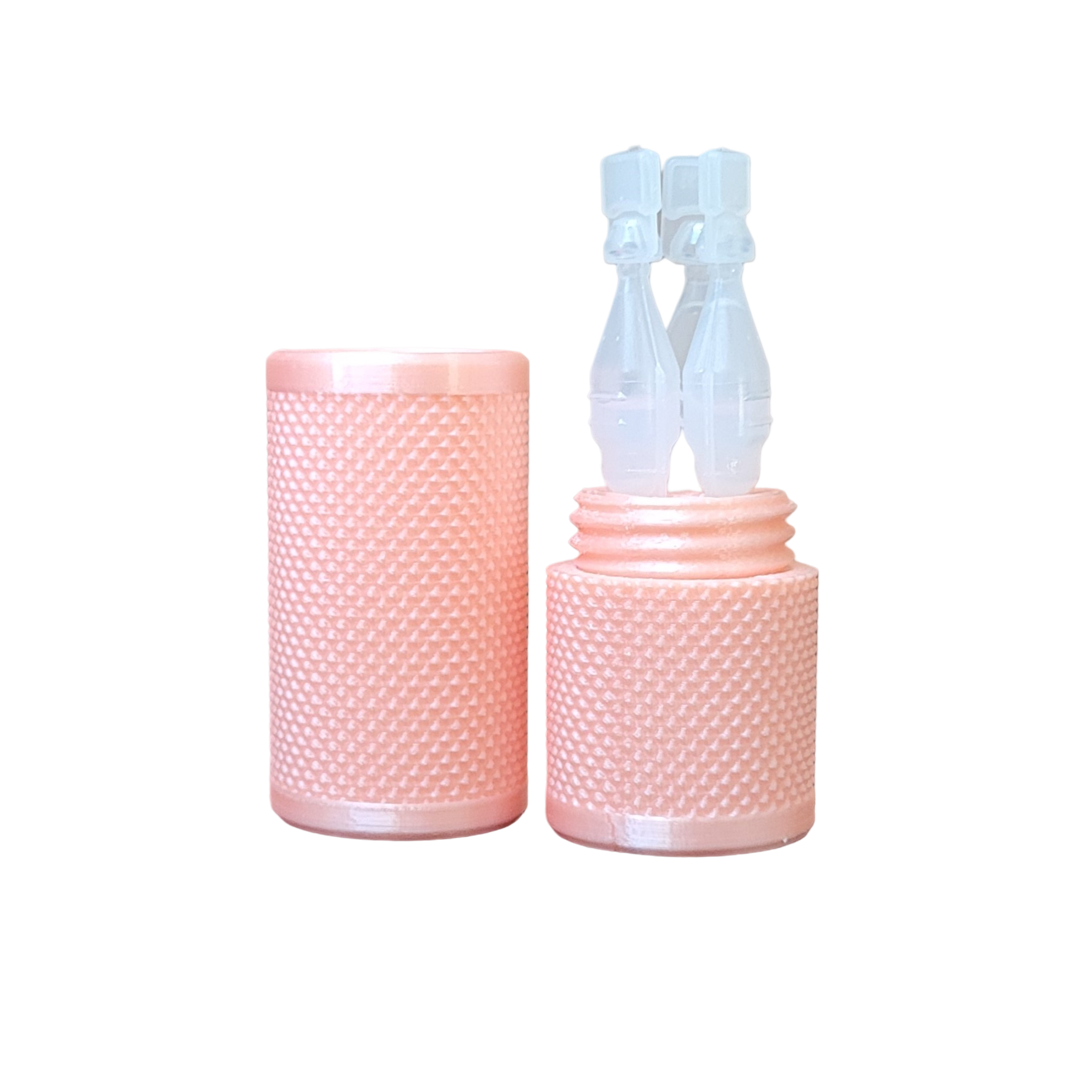 Znet3D Eye Drop Vial Holder & Travel Carry Case - Securely Holds Three (3) Single-Use Vials - Screw-On Lid, Knurled Pattern - Keep Vials Safe & Secure While Traveling