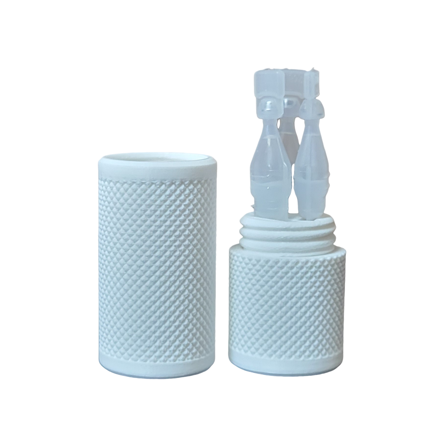Znet3D Eye Drop Vial Holder & Travel Carry Case - Securely Holds Three (3) Single-Use Vials - Screw-On Lid, Knurled Pattern - Keep Vials Safe & Secure While Traveling