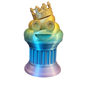 Znet3D King Poop Emoji Trophy - Fun Award & Gift - Handmade w/Additive Manufacturing - 6" inches Tall - Featuring a Solid Rainbow Poop Emoji with a Crown, Secured on a Column Pillar - Funny Trophy