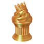 Znet3D King Poop Emoji Trophy - 6" Tall Handmade Novelty Award w/Additive Manufacturing, Solid Silk Gold Design, Crowned Poop Emoji on Column Pillar - Hilarious & Unique Gift, Award or Prize