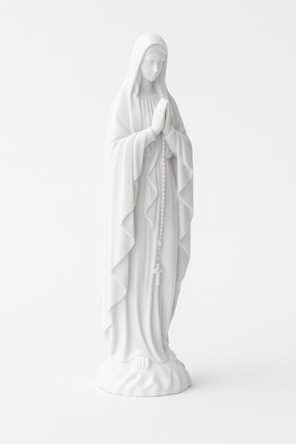 Our Lady of Lourdes Blessed Virgin Mary Statue Sculpture Figure - Made in USA - Blessed Virgin Mother Mary Décor Figurine - 5 1/2 inch Tall - Znet3D
