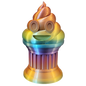 Znet3D Poop Emoji Trophy - Perfect Award or Gift - Handmade w/Additive Manufacturing - 6" inches Tall - Featuring a Solid Silk Rainbow Poop Emoji on a Column Pillar