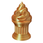 Znet3D Poop Emoji Trophy - Perfect Award or Gift - Handmade w/Additive Manufacturing - 6" inches Tall - Featuring a Solid Poop Emoji Secured on a Column Pillar (Silk Gold)